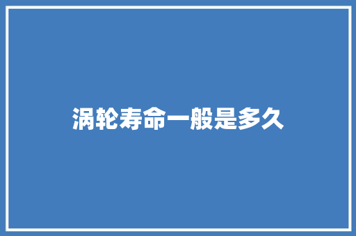 涡轮寿命一般是多久