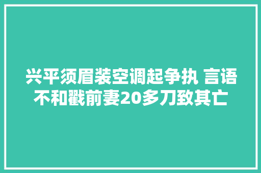 兴平须眉装空调起争执 言语不和戳前妻20多刀致其亡