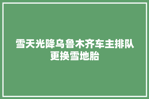 雪天光降乌鲁木齐车主排队更换雪地胎