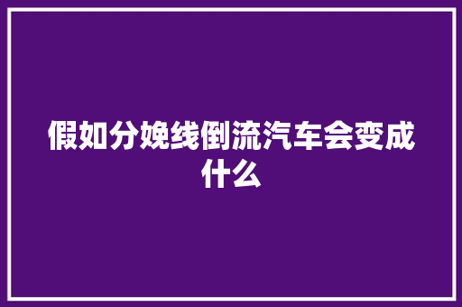 假如分娩线倒流汽车会变成什么