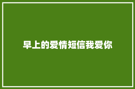 早上的爱情短信我爱你