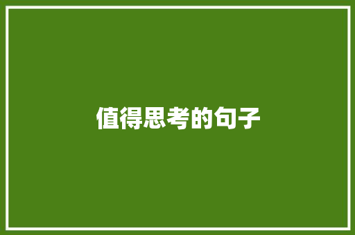 值得思考的句子