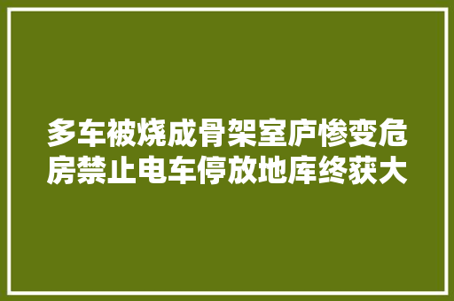 多车被烧成骨架室庐惨变危房禁止电车停放地库终获大年夜票支持