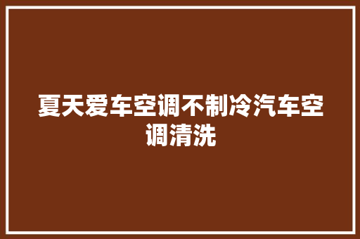 夏天爱车空调不制冷汽车空调清洗