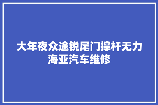 大年夜众途锐尾门撑杆无力海亚汽车维修