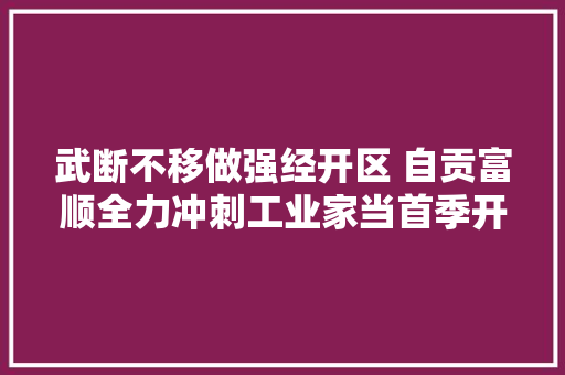 武断不移做强经开区 自贡富顺全力冲刺工业家当首季开门红