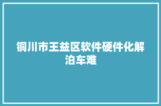 铜川市王益区软件硬件化解泊车难