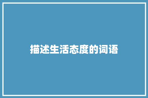 描述生活态度的词语
