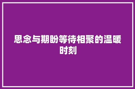 思念与期盼等待相聚的温暖时刻