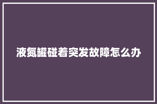 液氮罐碰着突发故障怎么办