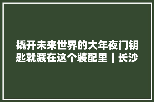撬开未来世界的大年夜门钥匙就藏在这个装配里｜长沙主题节日