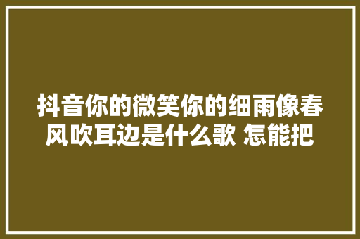 抖音你的微笑你的细雨像春风吹耳边是什么歌 怎能把你忘歌词