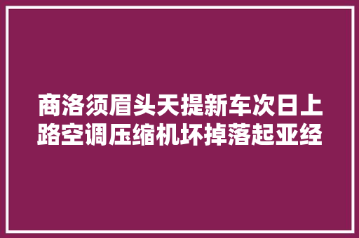 商洛须眉头天提新车次日上路空调压缩机坏掉落起亚经销商为做好做事给客户换车