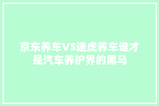 京东养车VS途虎养车谁才是汽车养护界的黑马
