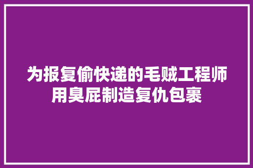为报复偷快递的毛贼工程师用臭屁制造复仇包裹