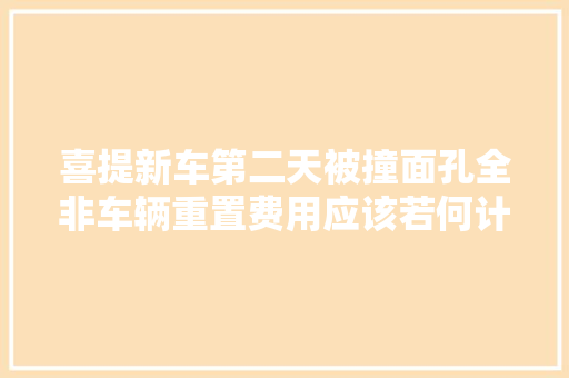 喜提新车第二天被撞面孔全非车辆重置费用应该若何计算