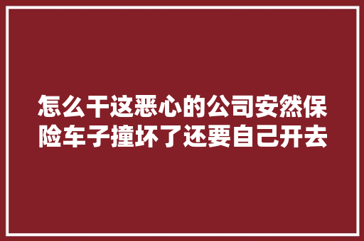 怎么干这恶心的公司安然保险车子撞坏了还要自己开去修