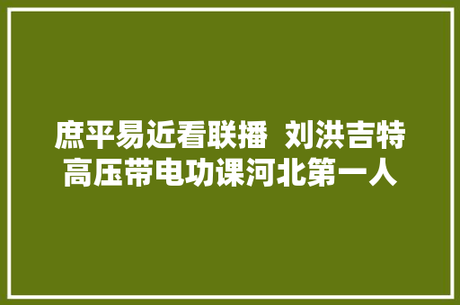 庶平易近看联播  刘洪吉特高压带电功课河北第一人