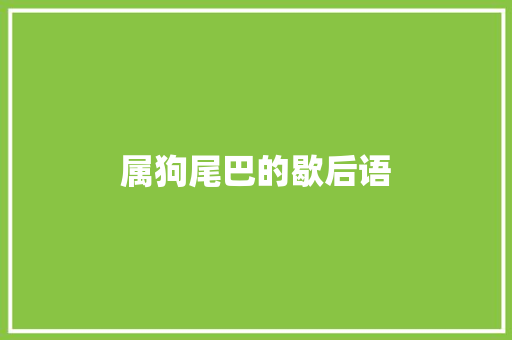 属狗尾巴的歇后语