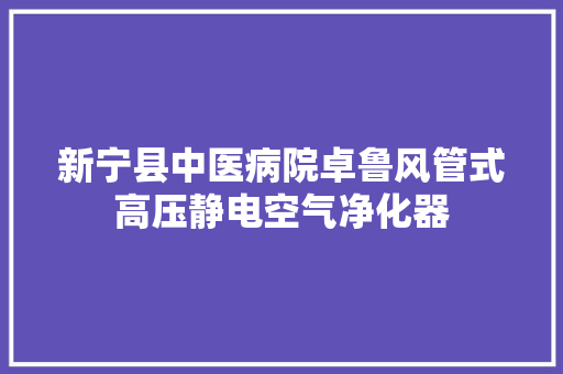 新宁县中医病院卓鲁风管式高压静电空气净化器 汽车知识
