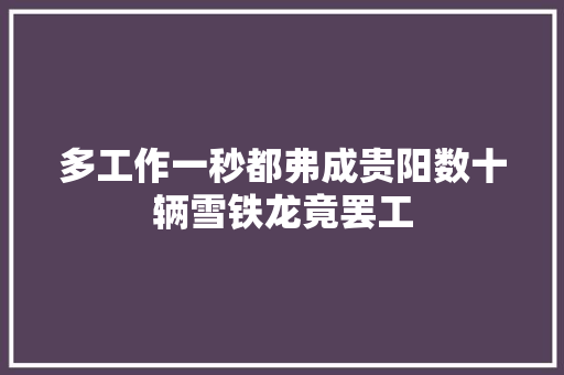 多工作一秒都弗成贵阳数十辆雪铁龙竟罢工
