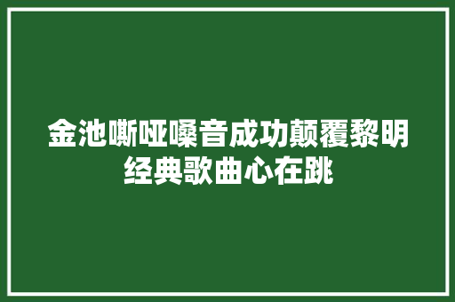 金池嘶哑嗓音成功颠覆黎明经典歌曲心在跳