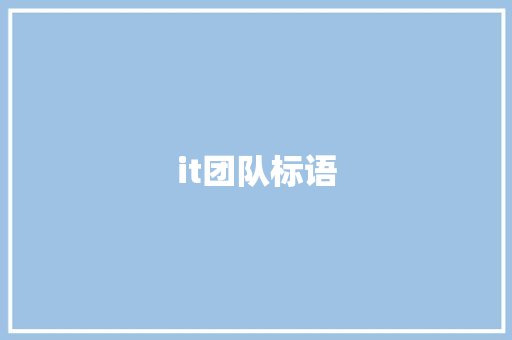 it团队标语