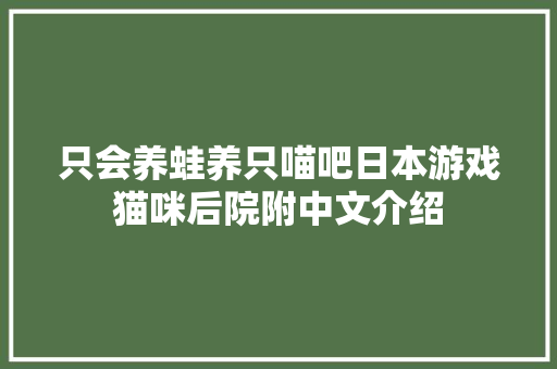 只会养蛙养只喵吧日本游戏猫咪后院附中文介绍