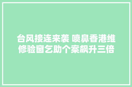 台风接连来袭 喷鼻香港维修验窗乞助个案飙升三倍