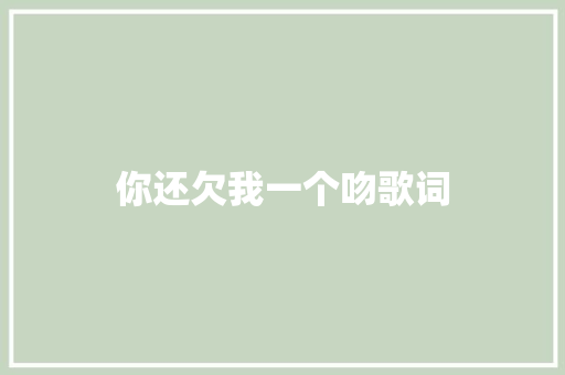 你还欠我一个吻歌词