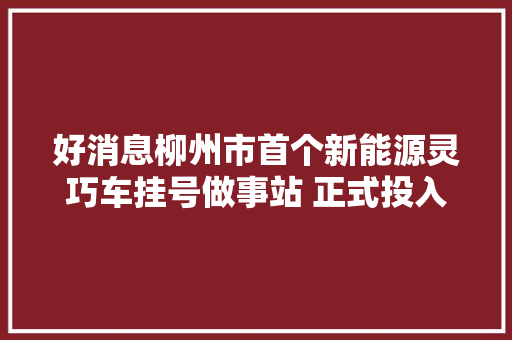 好消息柳州市首个新能源灵巧车挂号做事站 正式投入运用啦