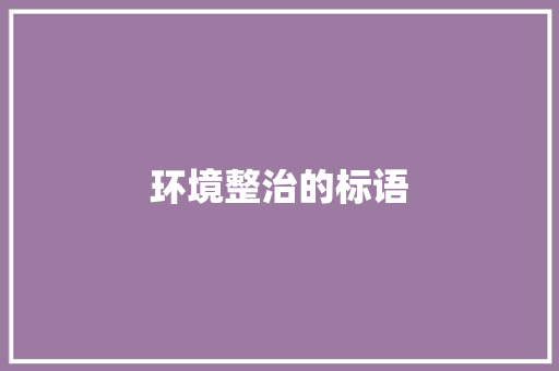环境整治的标语