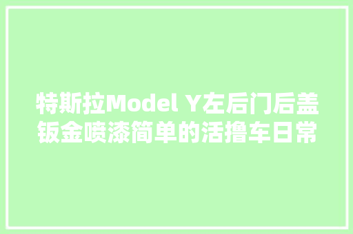 特斯拉Model Y左后门后盖钣金喷漆简单的活撸车日常