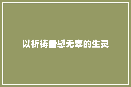 以祈祷告慰无辜的生灵
