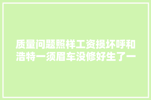 质量问题照样工资损坏呼和浩特一须眉车没修好生了一肚子气…