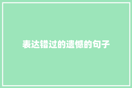 表达错过的遗憾的句子