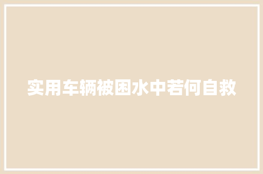 实用车辆被困水中若何自救