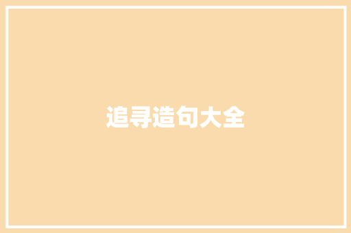 追寻造句大全