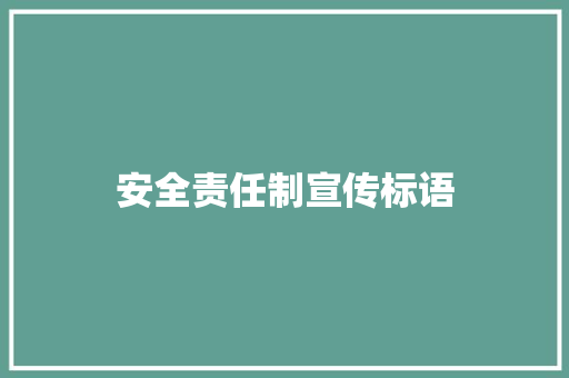 安全责任制宣传标语