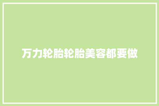 万力轮胎轮胎美容都要做