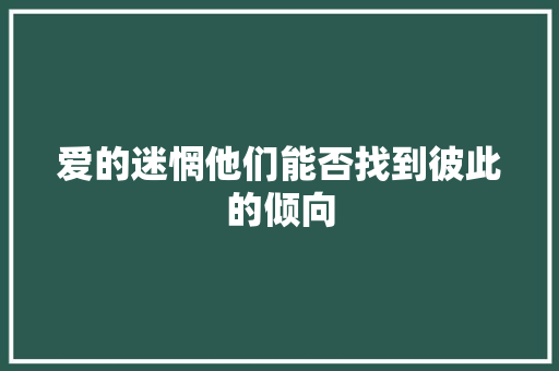 爱的迷惘他们能否找到彼此的倾向