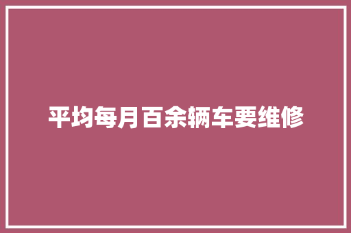 平均每月百余辆车要维修