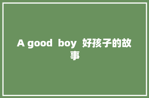 ﻿A good  boy  好孩子的故事