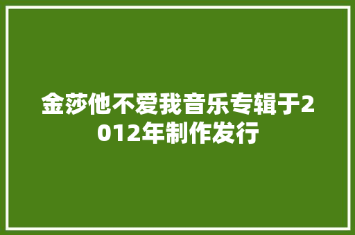 金莎他不爱我音乐专辑于2012年制作发行