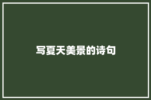 写夏天美景的诗句