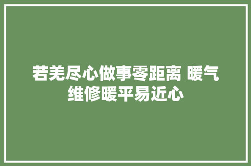 若羌尽心做事零距离 暖气维修暖平易近心