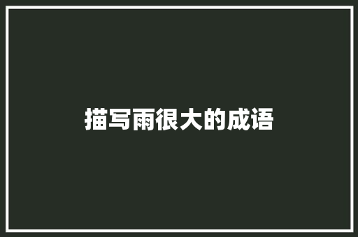 描写雨很大的成语