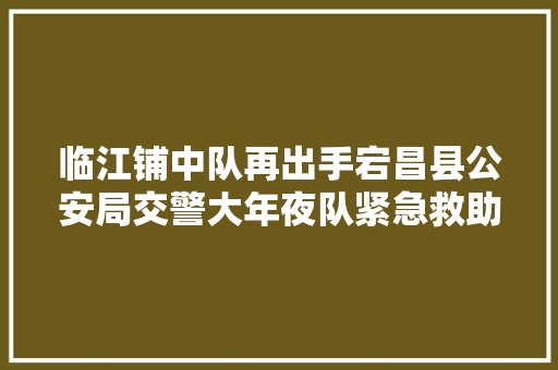 临江铺中队再出手宕昌县公安局交警大年夜队紧急救助故障车辆