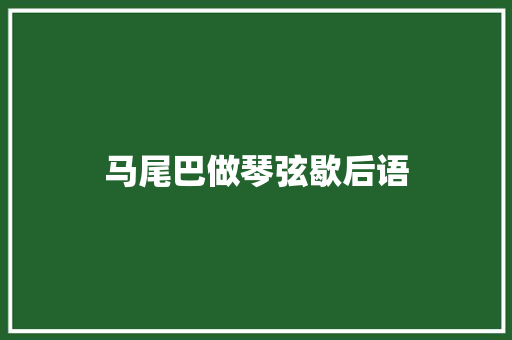 马尾巴做琴弦歇后语