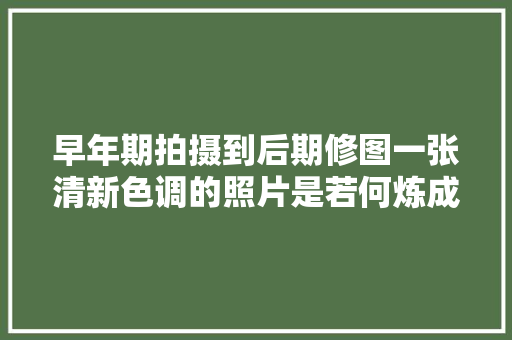 早年期拍摄到后期修图一张清新色调的照片是若何炼成的